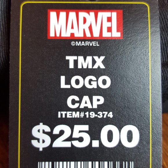 MARVEL LOGO BLACK CAP - Adjustable Size Hat - Picture 4 of 9